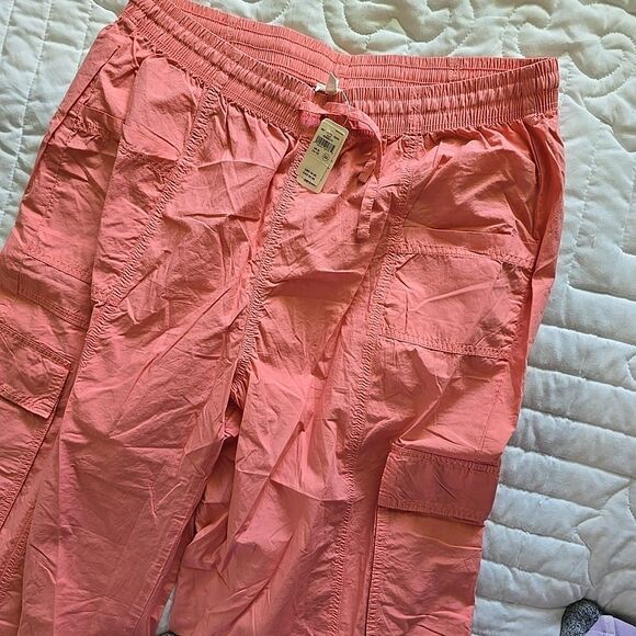 NWT Aerie Womens Wide Leg Cargo Pants Skater Peach , Size XL - Picture 2 of 9